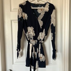 Navy floral romper